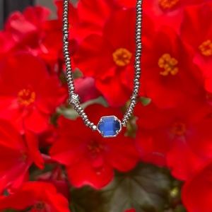 Kendra Scott Silver Stretch Bracelet in Colbat Cat’s Eye